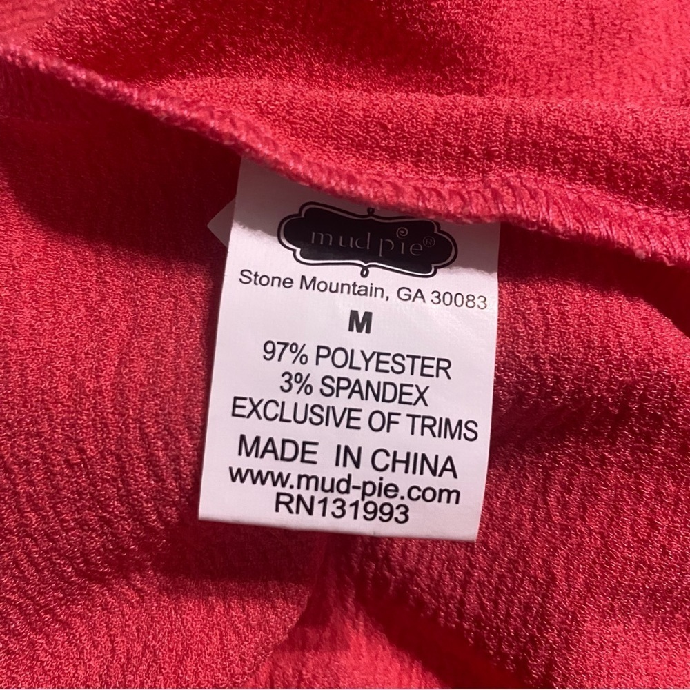 Mudpie Coral Sleeveless Scalloped Hem Textured Shift Dress - Picture 6 of 6
